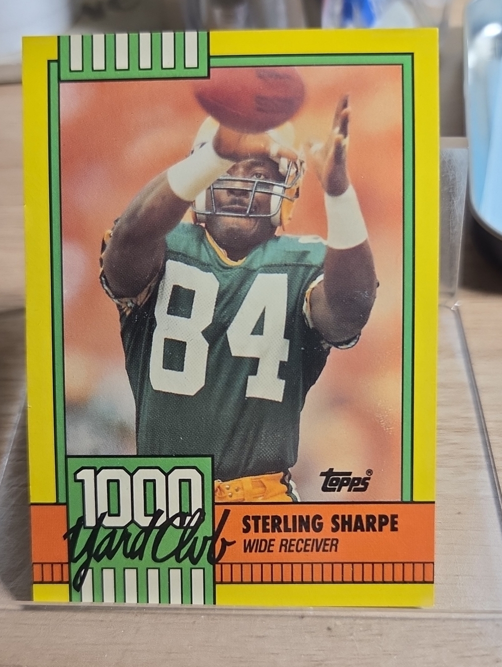 Topps 1990 Sterling Sharpe Football Card - Green & Yellow